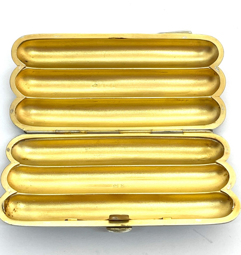 Fabulous Victorian Silver Triple Cigar Case View V