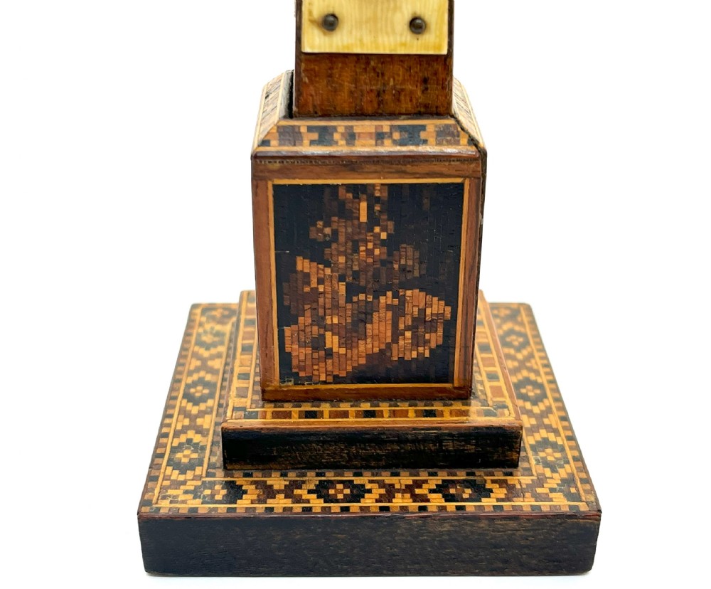Victorian Tunbridge Ware Obelisk Desk Thermometer View II