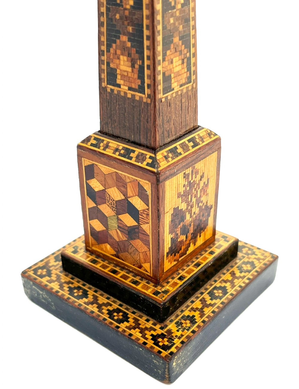 Victorian Tunbridge Ware Obelisk Desk Thermometer View VI