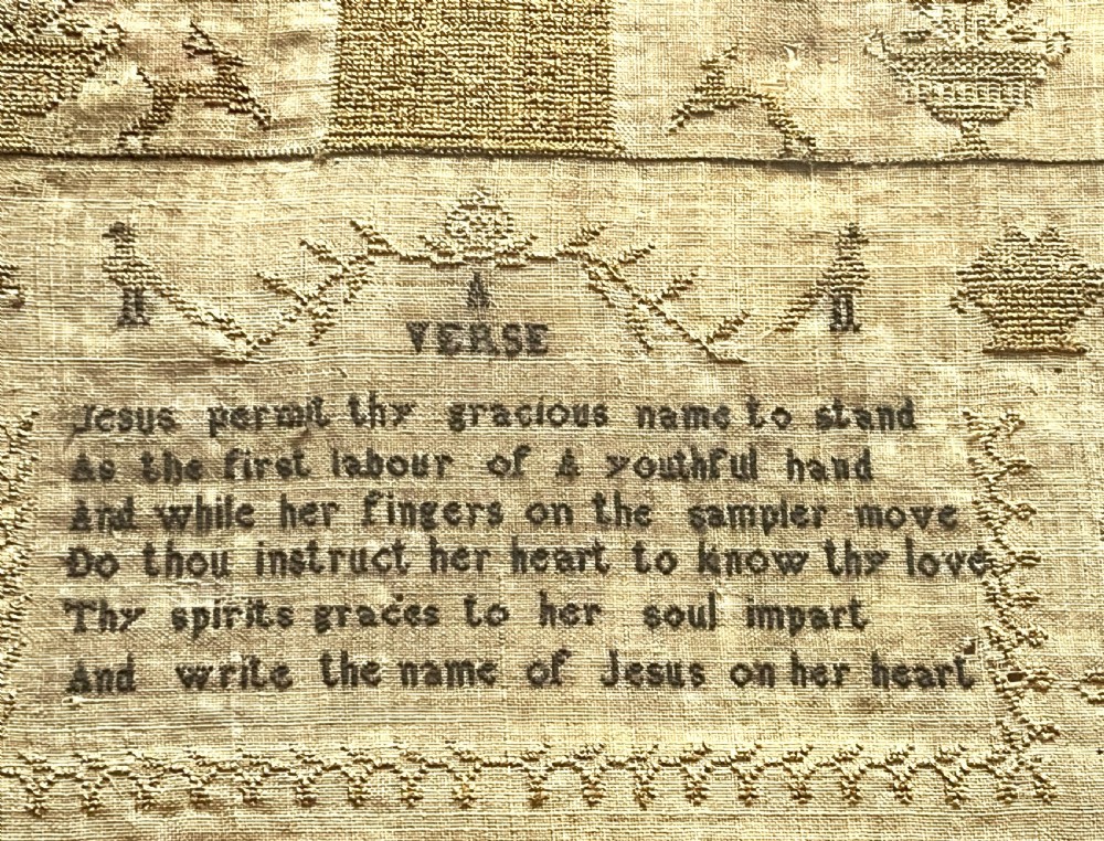 Georgian Pictorial Sampler By Mary Ann Tapson 1821 View II