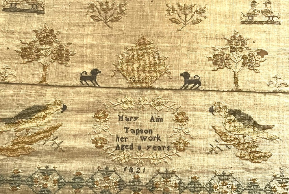 Georgian Pictorial Sampler By Mary Ann Tapson 1821 View III