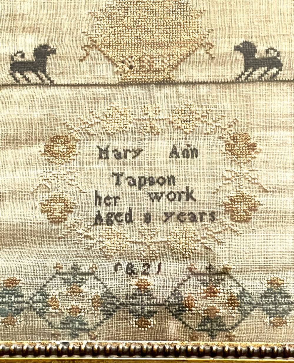 Georgian Pictorial Sampler By Mary Ann Tapson 1821 View IV