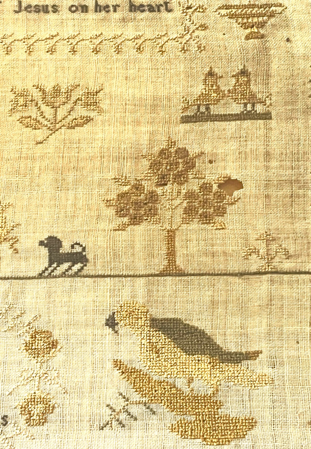 Georgian Pictorial Sampler By Mary Ann Tapson 1821 View V
