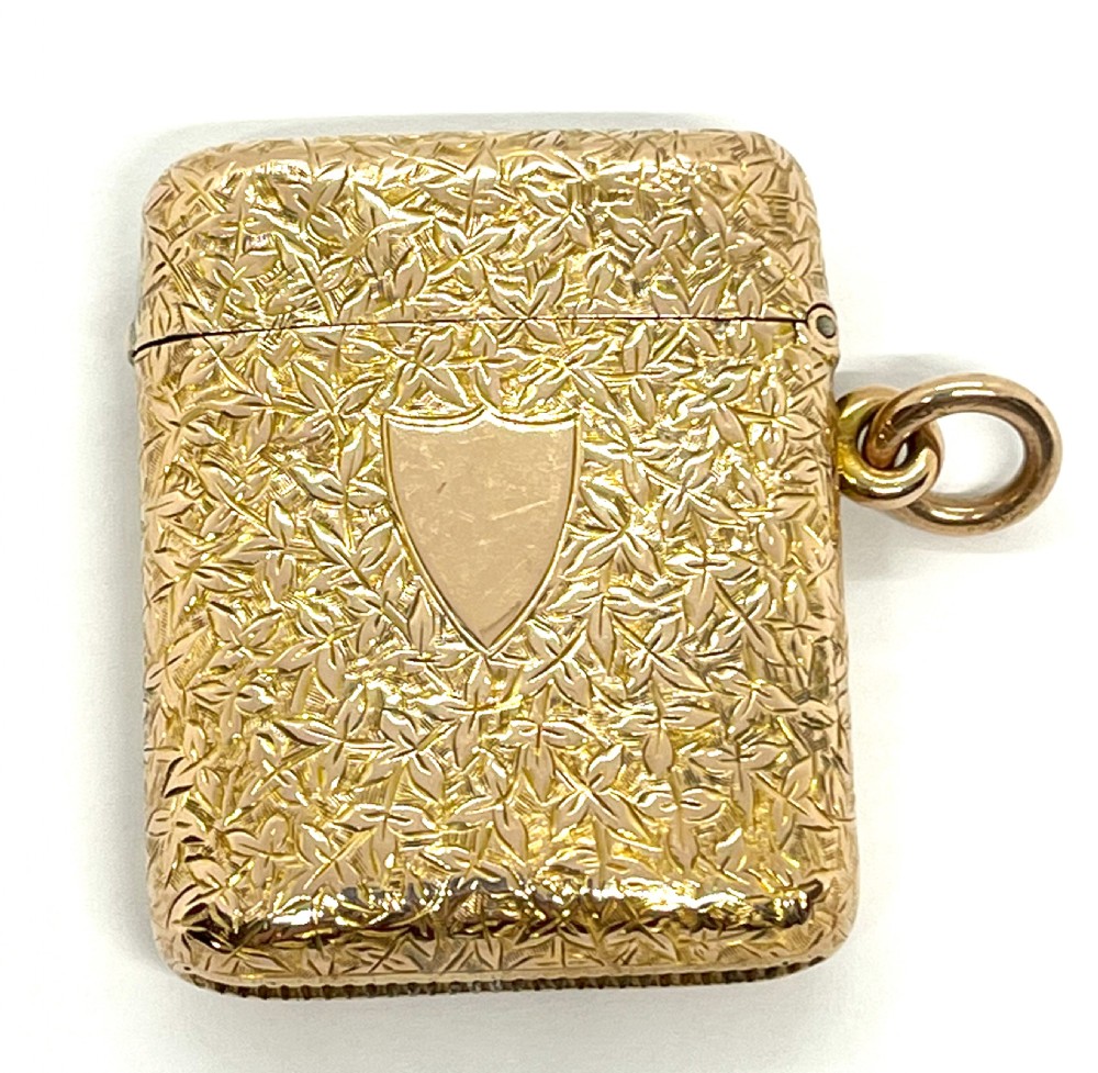 Edwardian Chester 9ct Gold Vesta Case
