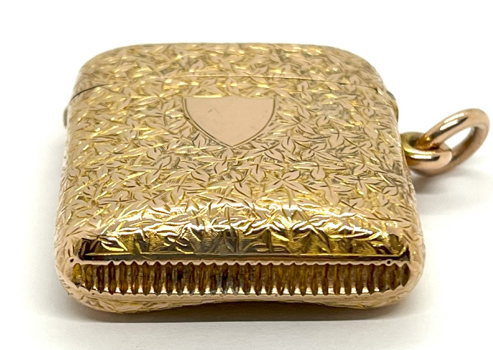 Edwardian Chester 9ct Gold Vesta Case View IV