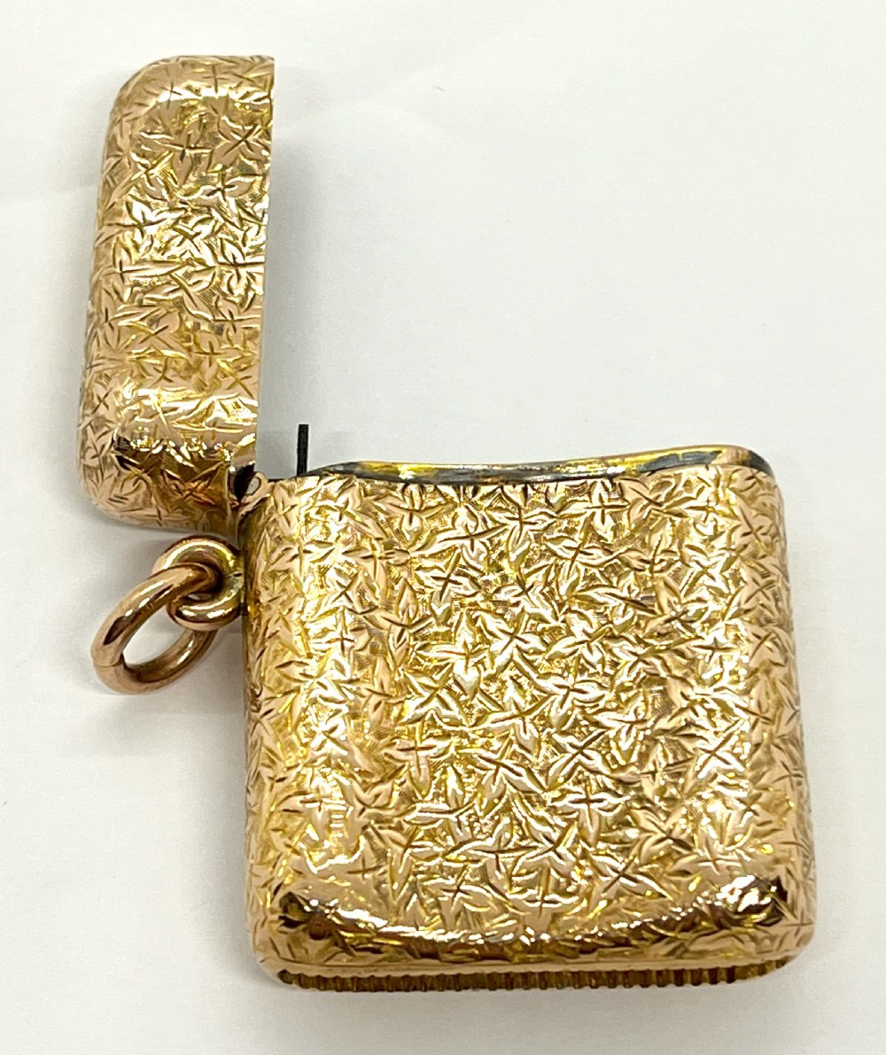 Edwardian Chester 9ct Gold Vesta Case View V
