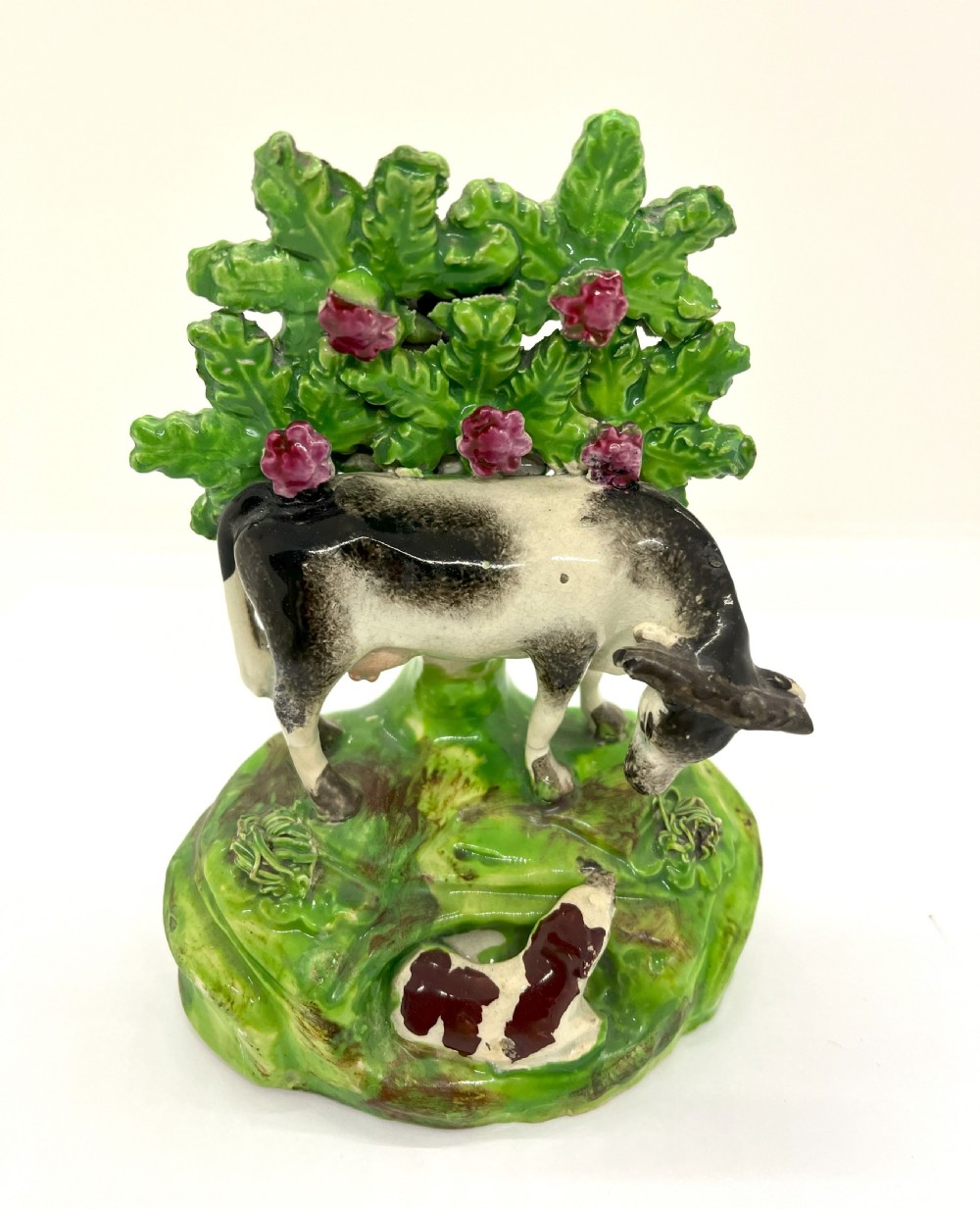 Early Staffordshire Pearlware Bocage Cow & Calves Figures View II