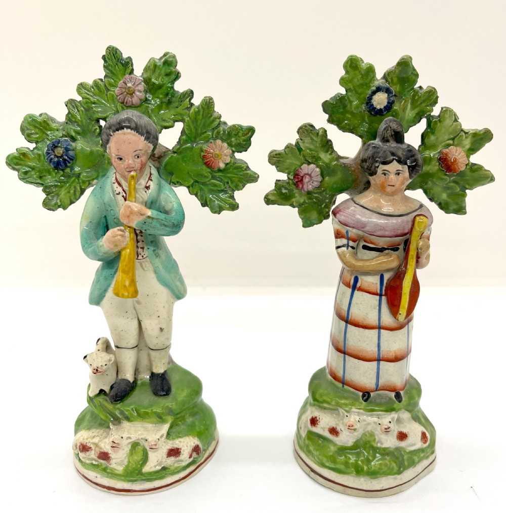 Early Staffordshire Pearlware Bocage Musician Figures