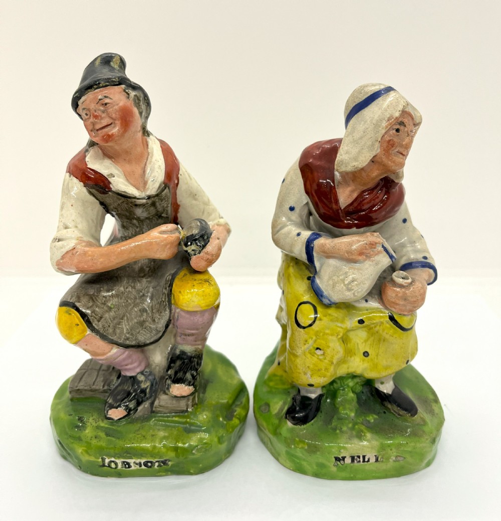 Early Staffordshire Pearlware Jobson & Nell Figures