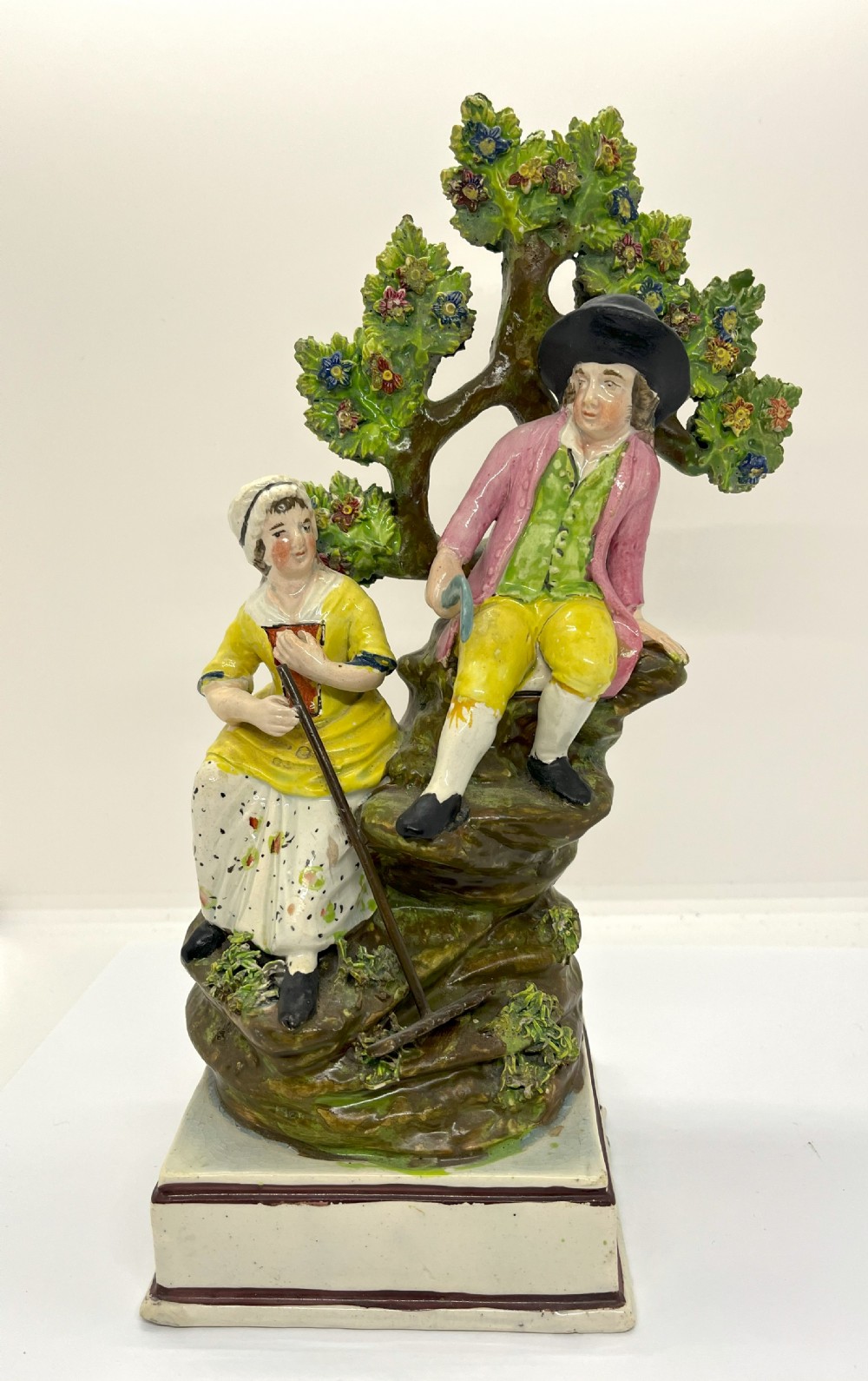 Rare Early Staffordshire Bocage Figure Of Harvesters