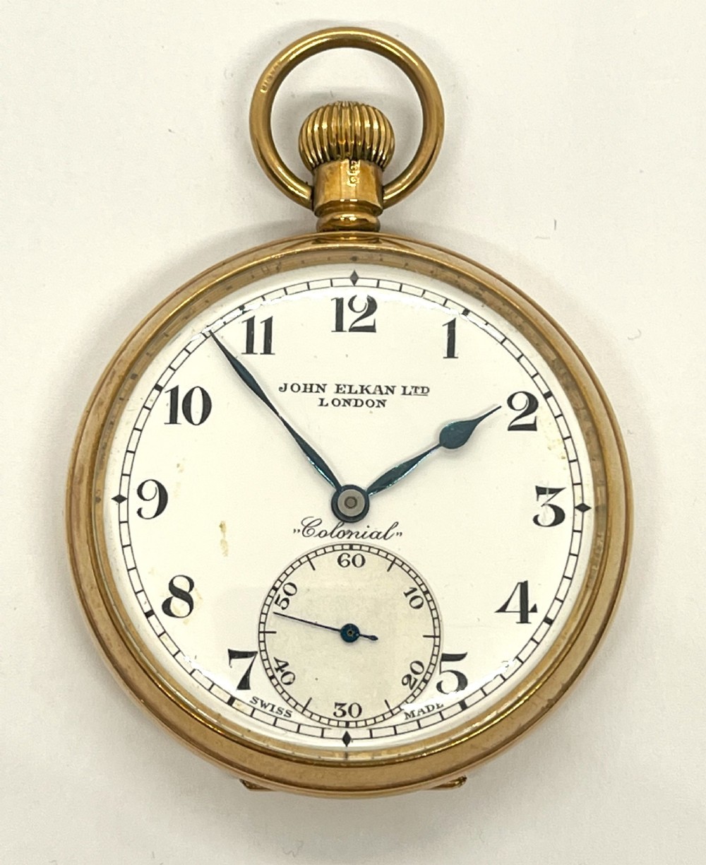 9ct Gold Top Wind Open Face Pocket Watch