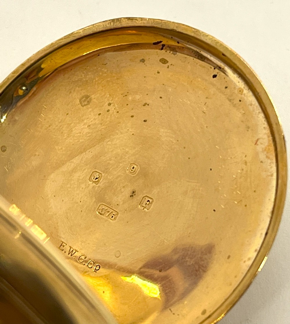 9ct Gold Top Wind Open Face Pocket Watch View V