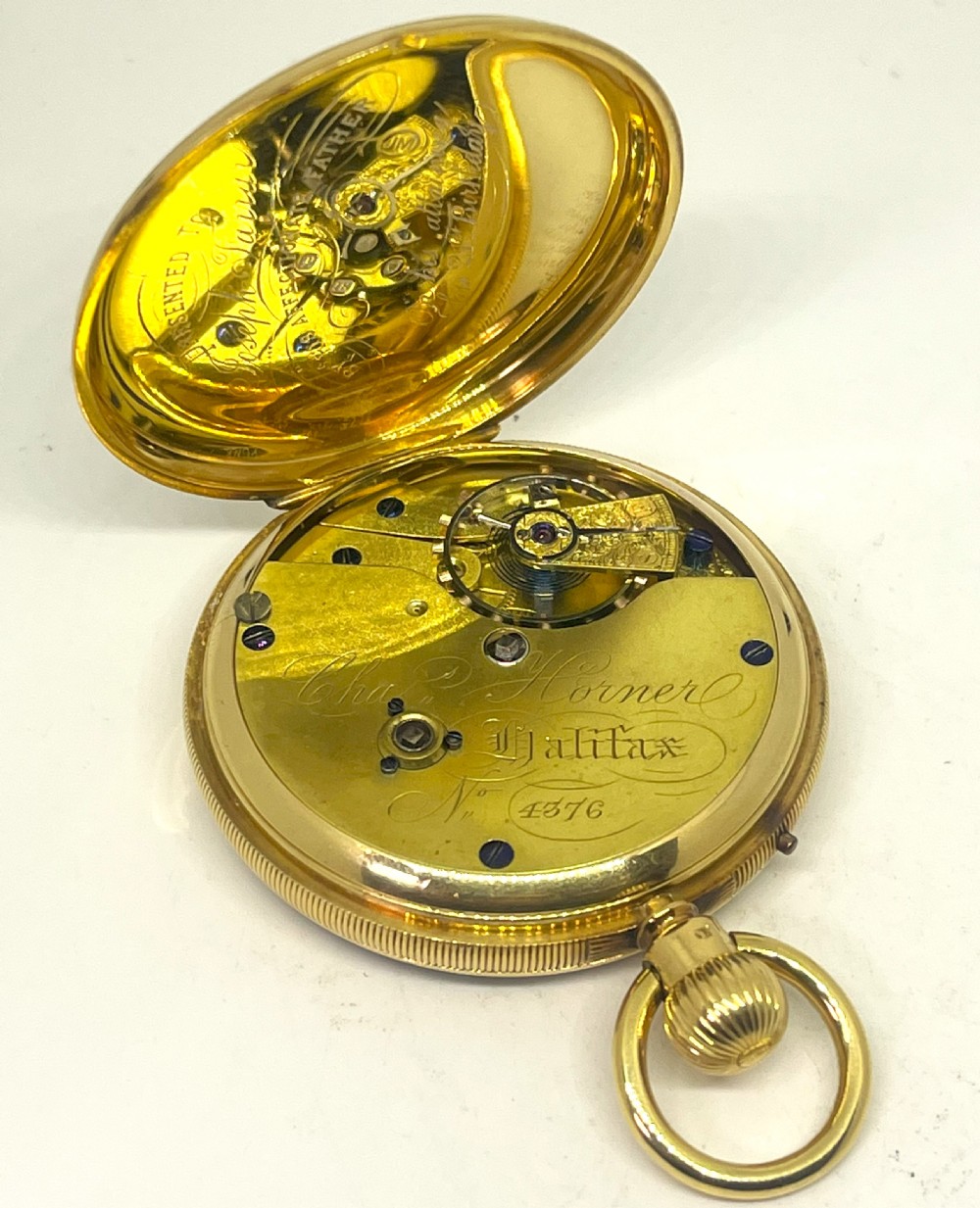 Rare Charles Horner 18ct Gold Open Face Pocket Watch View III