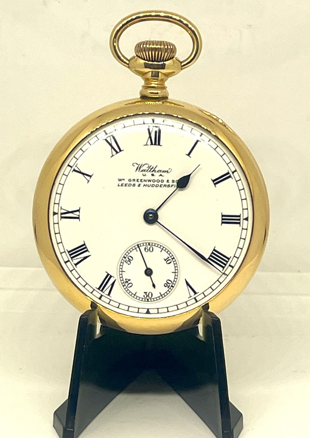 Fine Waltham 9ct Gold Open Face Pocket Watch