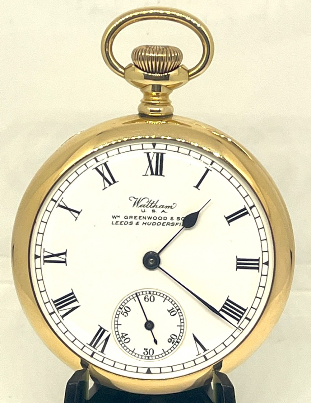 Fine Waltham 9ct Gold Open Face Pocket Watch View II