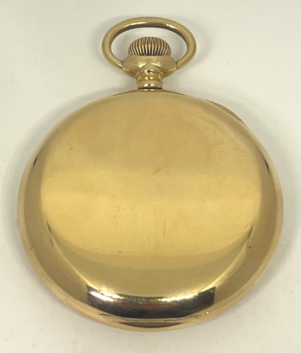 Fine Waltham 9ct Gold Open Face Pocket Watch View III