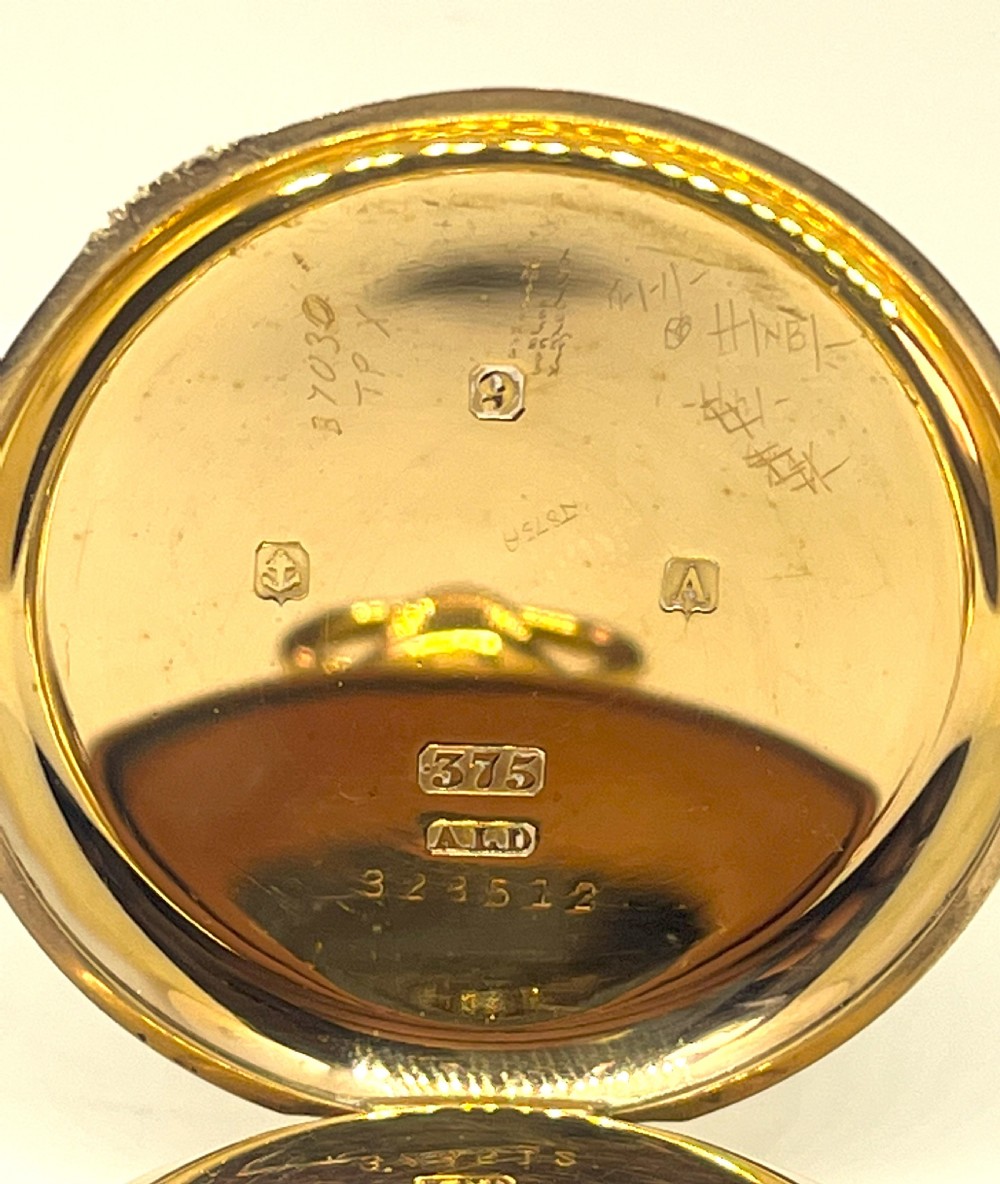 Fine Waltham 9ct Gold Open Face Pocket Watch View V