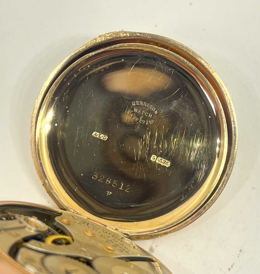 Fine Waltham 9ct Gold Open Face Pocket Watch View VII