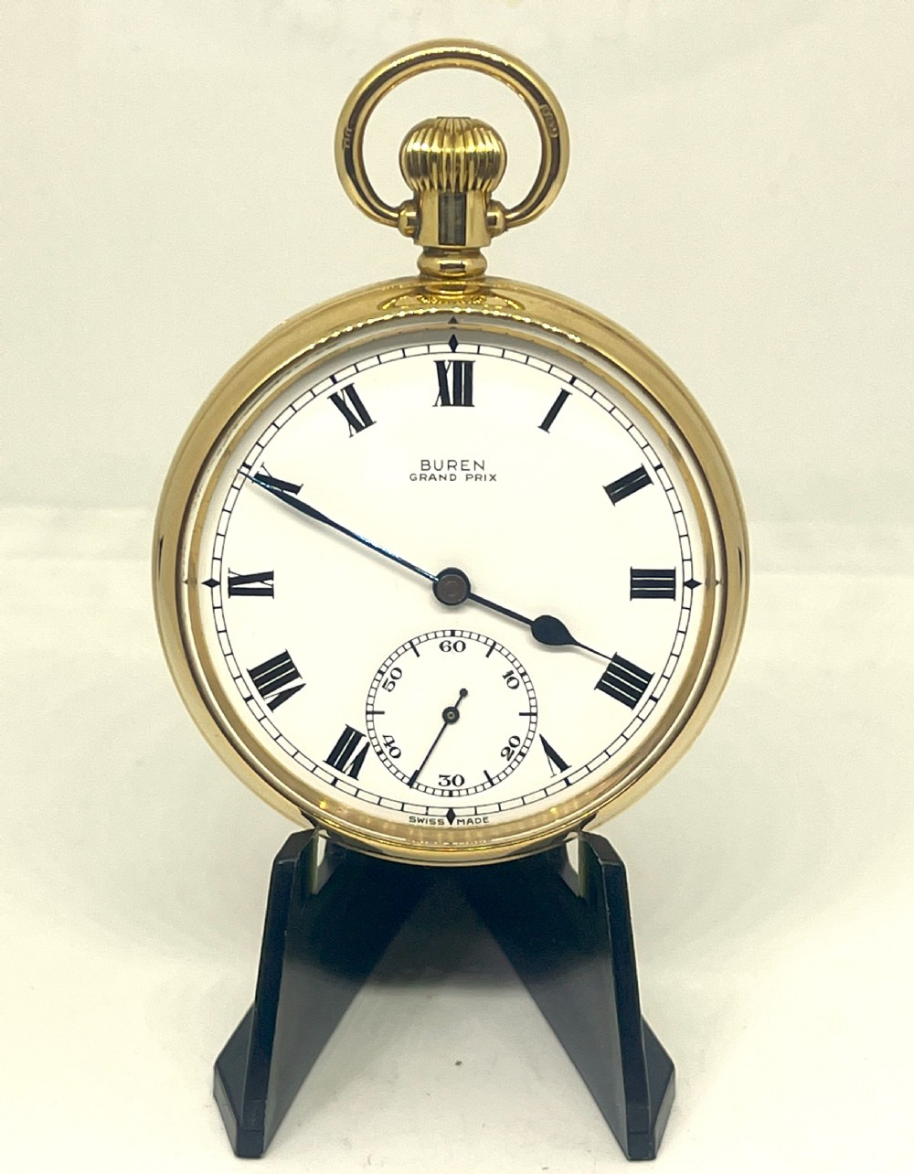 Fine Buren Grand Prix 9ct Gold Pocket Watch