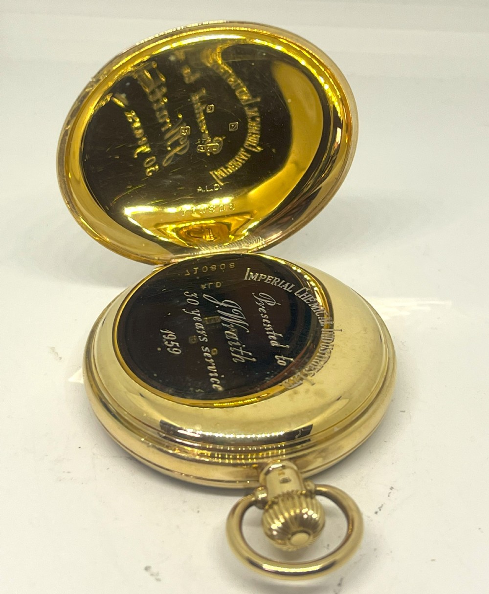 Fine Buren Grand Prix 9ct Gold Pocket Watch View V
