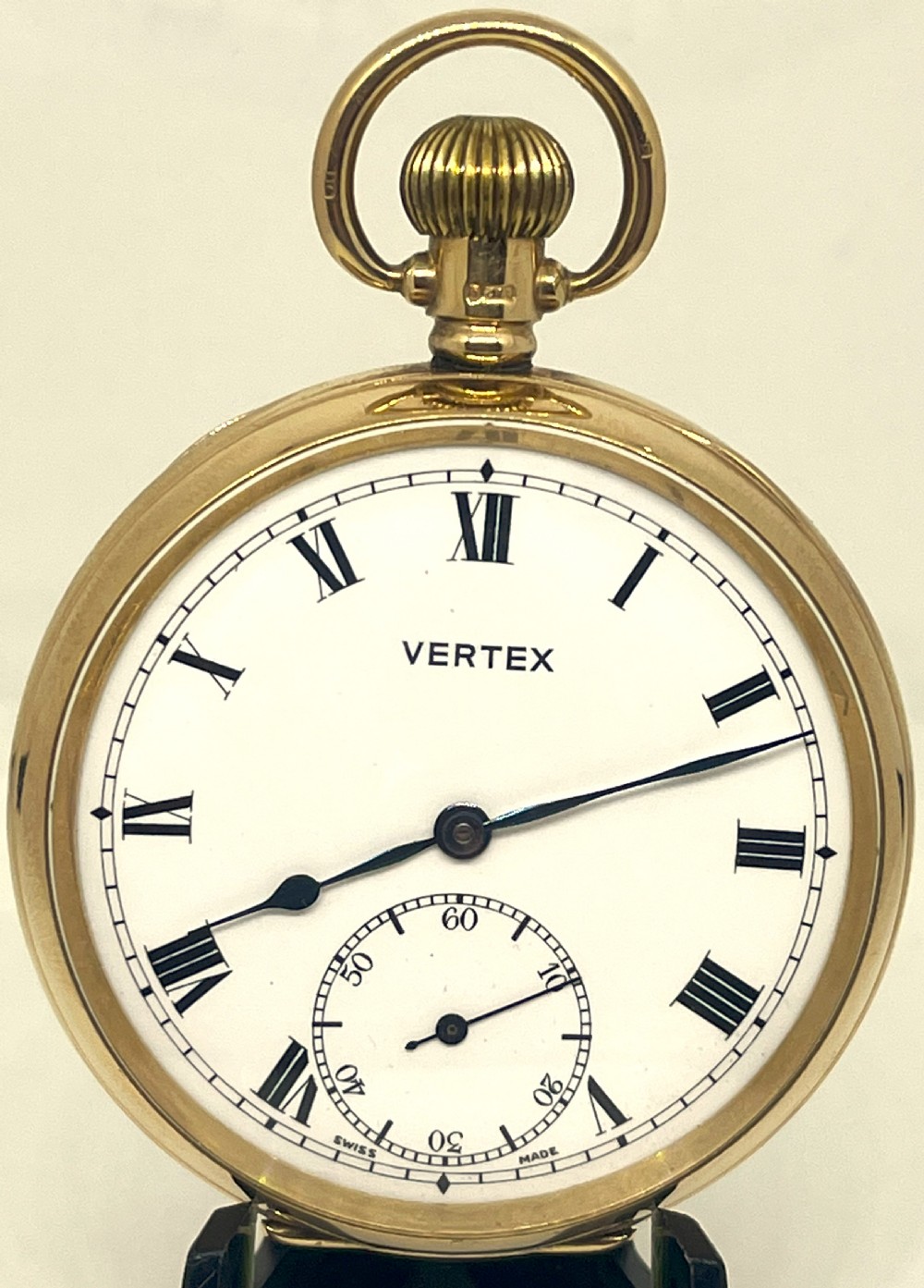 9ct Gold Swiss Vertex Revue Pocket Watch View II