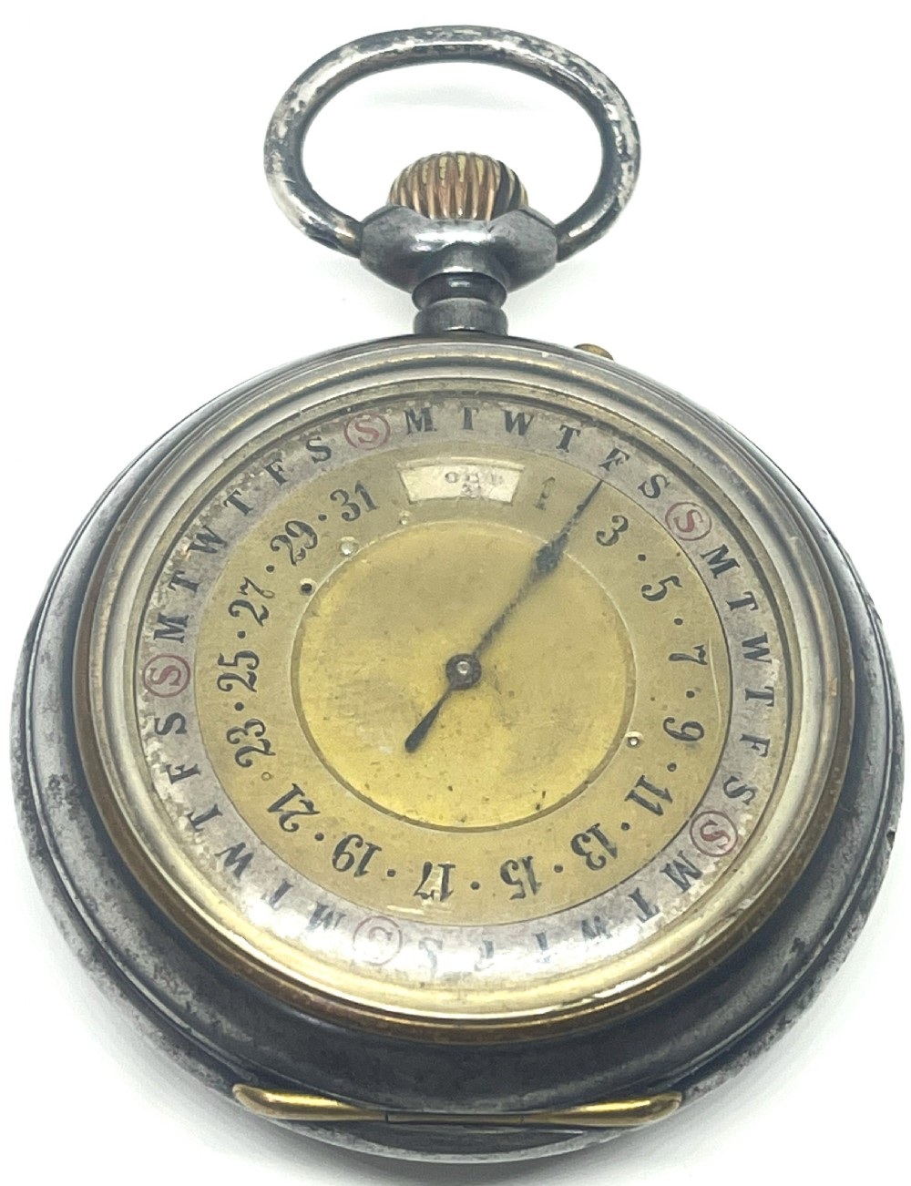 Rare WW1 Interest Brevette Double Sided Calendar Pocket Watch View II