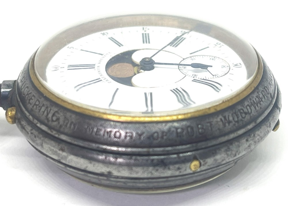 Rare WW1 Interest Brevette Double Sided Calendar Pocket Watch View IV