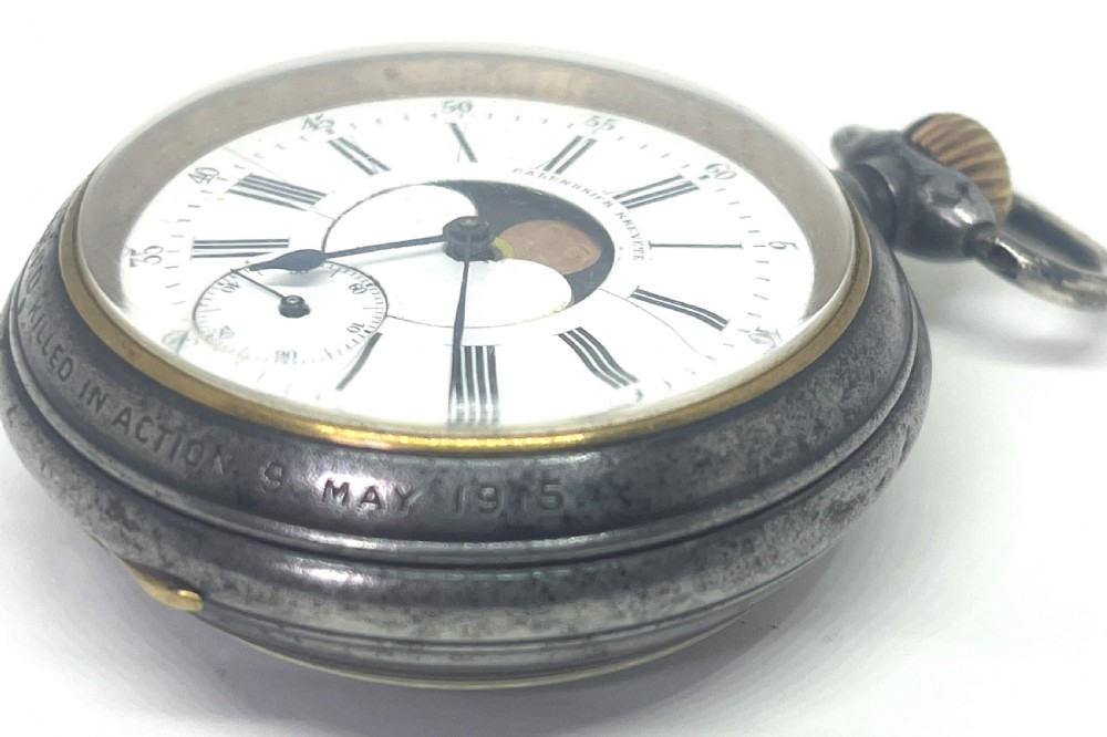 Rare WW1 Interest Brevette Double Sided Calendar Pocket Watch View VI