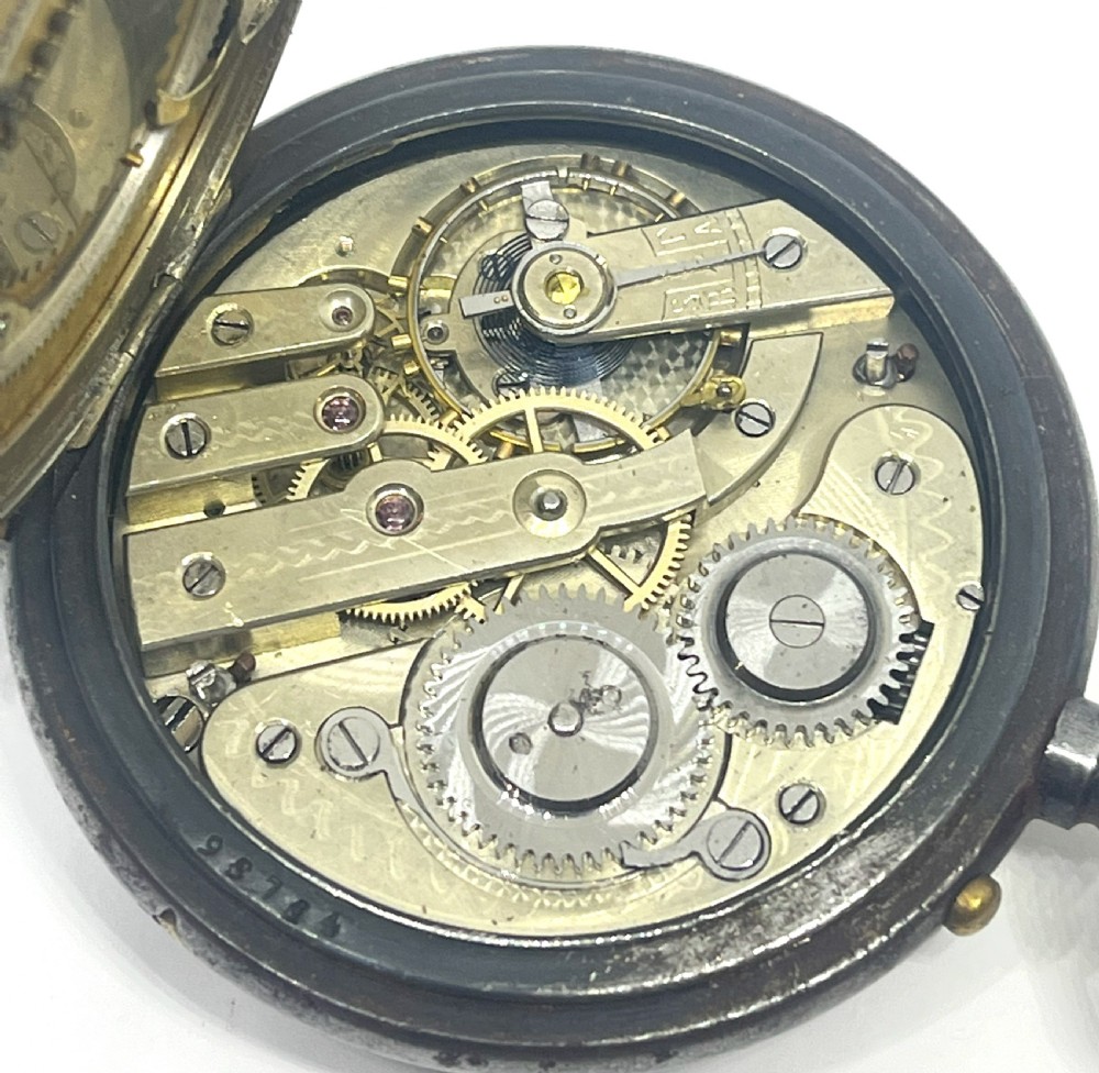 Rare WW1 Interest Brevette Double Sided Calendar Pocket Watch View IX