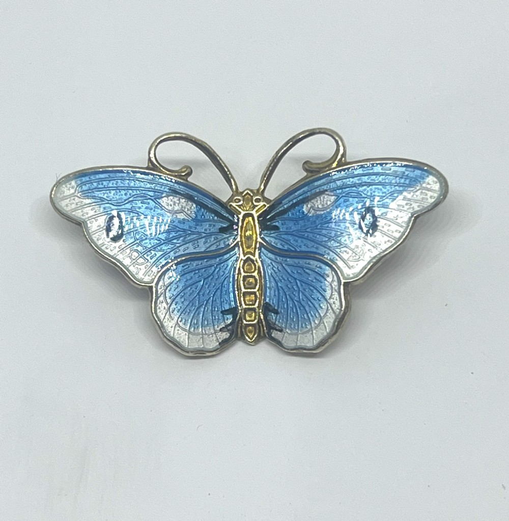 Hroar Prydz Norwegian Silver & Enamel Butterfly Brooch
