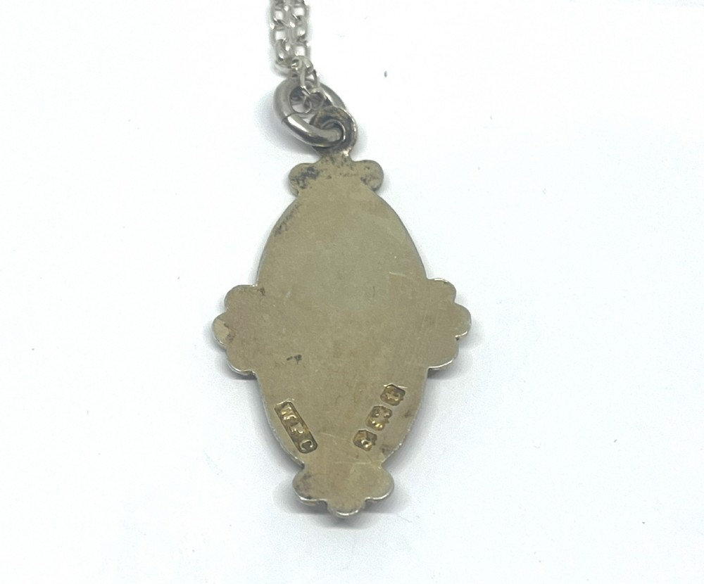 Fine Victorian Silver & Enamel Pendant View IV