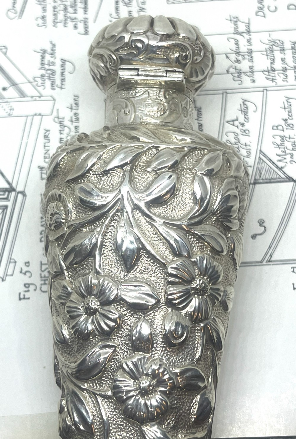 Exquisite Tapering Silver Perfume Bottle View VI