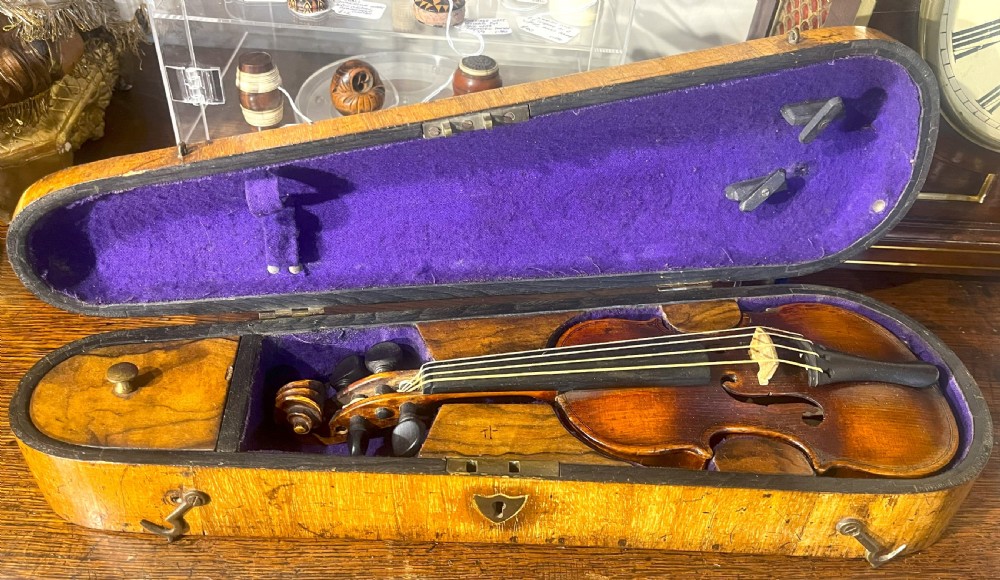 Rare Luthiers Apprentice Violin And Case c1850