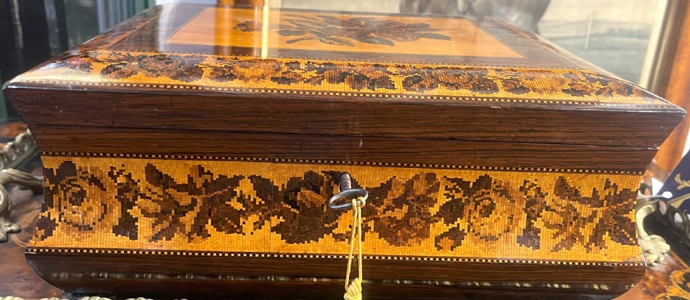 Fine Georgian Early Tunbridge Ware Fitted Work Box View III
