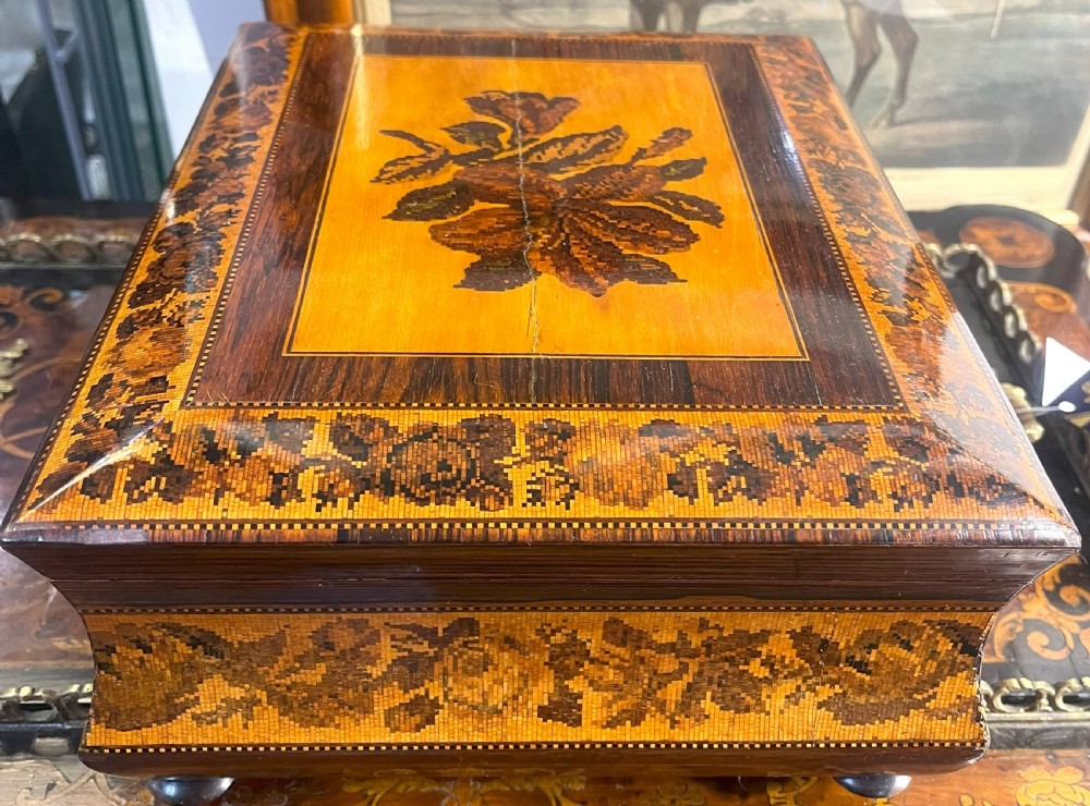 Fine Georgian Early Tunbridge Ware Fitted Work Box View VII