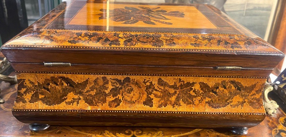Fine Georgian Early Tunbridge Ware Fitted Work Box View VIII