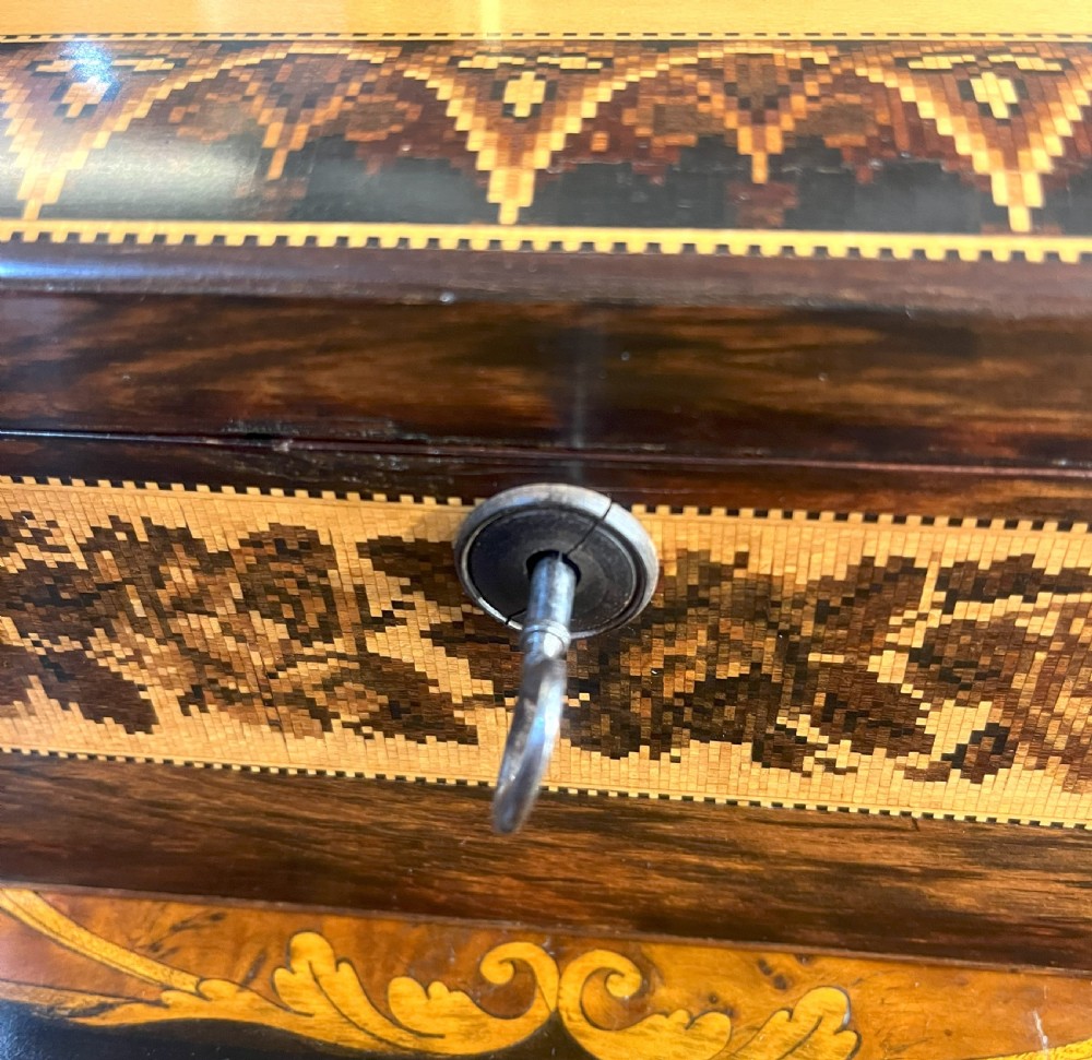 Fine Tunbridge Ware Fitted Work Box Muckross Abbey Ireland View VI