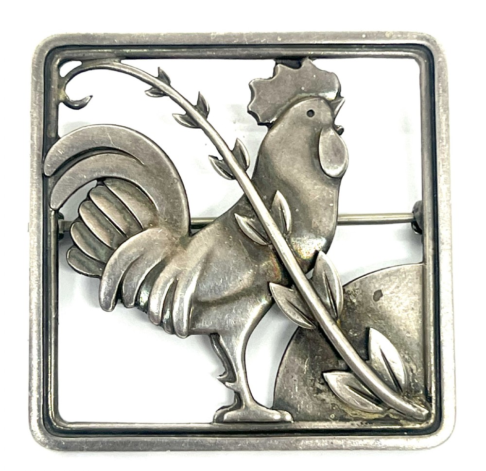 Georg Jensen Norwegian Silver Cockerel Brooch 276