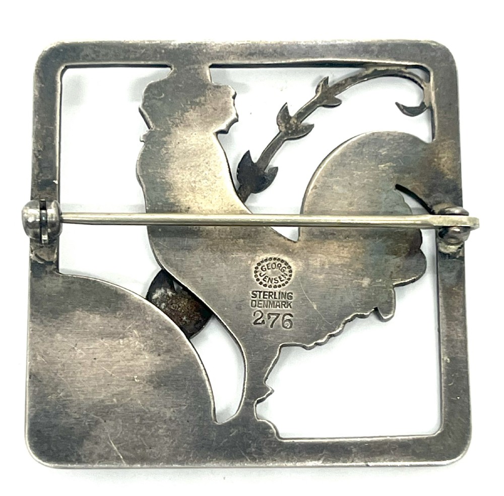 Georg Jensen Norwegian Silver Cockerel Brooch 276 View II