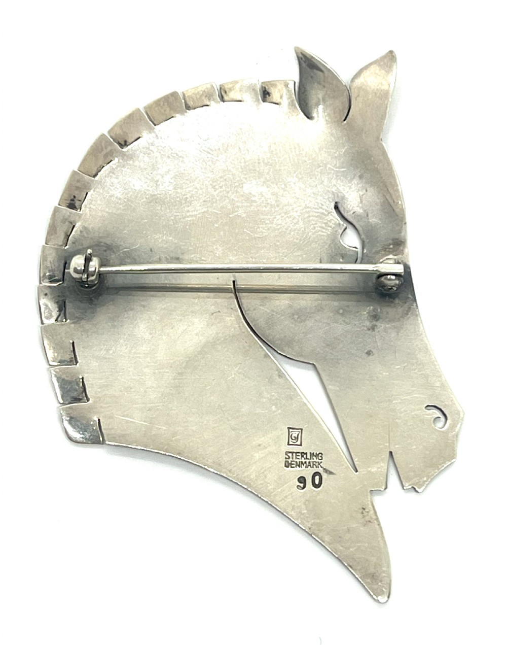 Georg Jensen Norwegian Horse's Head Design Silver Brooch 90 View II