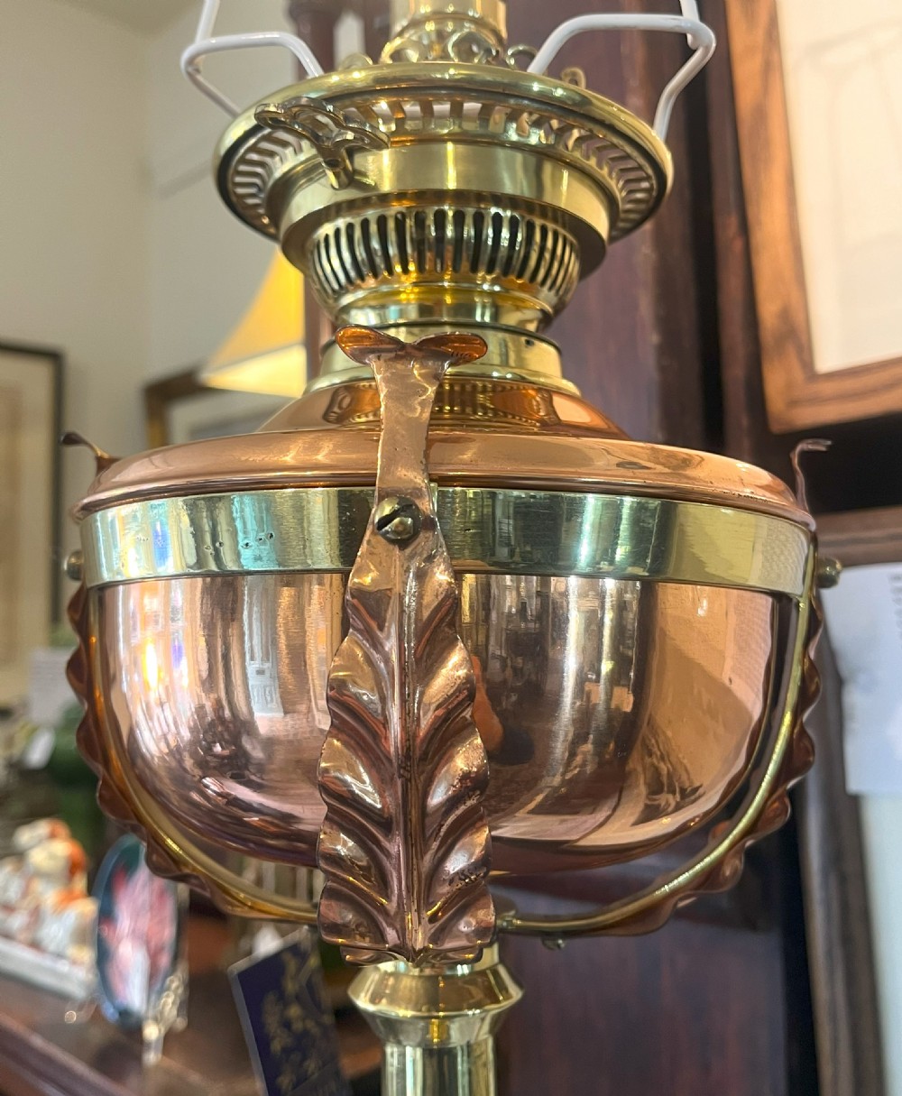 Outstanding Victorian Converted Telescopic Oil Standard Lamp View VII