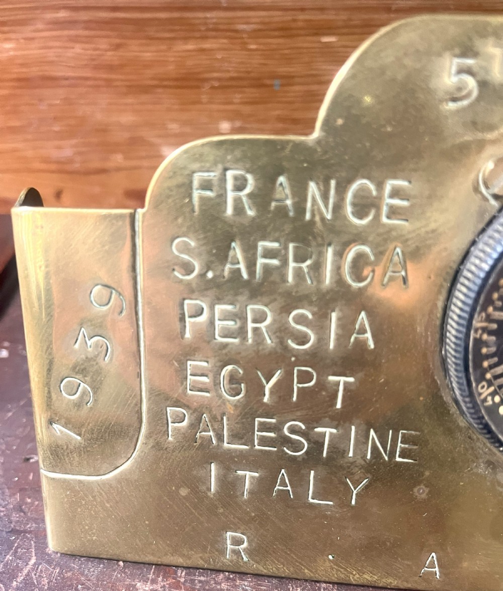 WW2 Luftwaffe Aircraft Cockpit Clock With Brass Service Display Mount View III