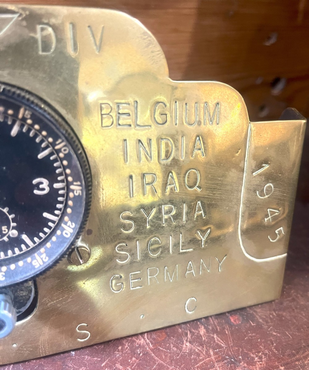 WW2 Luftwaffe Aircraft Cockpit Clock With Brass Service Display Mount View IV