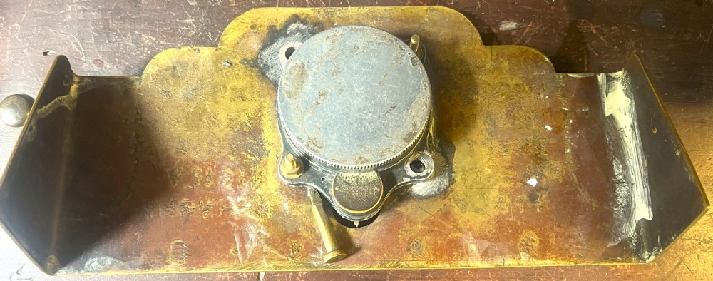 WW2 Luftwaffe Aircraft Cockpit Clock With Brass Service Display Mount View V