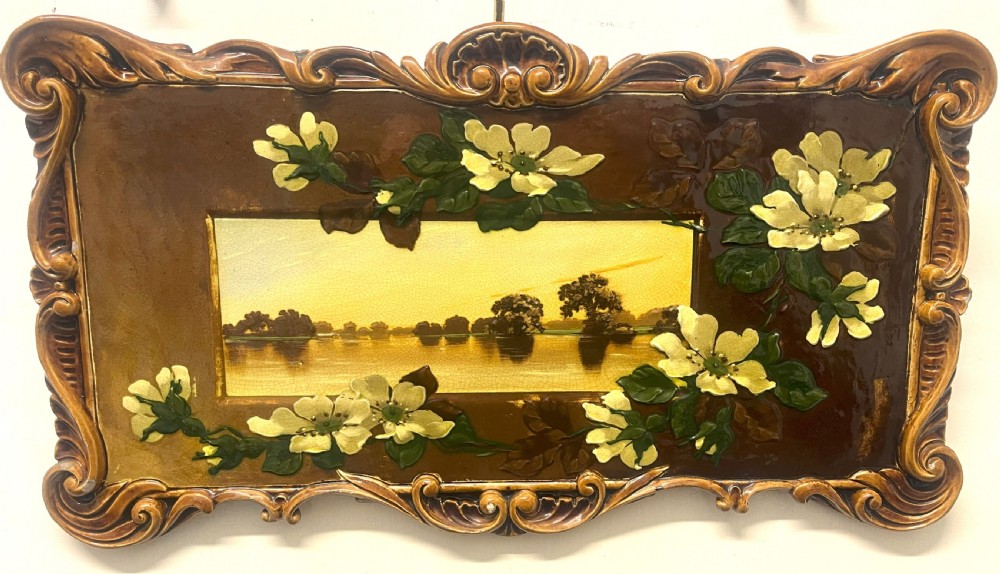 Rare Burmantofts Pottery Rectangular Wall Plaque