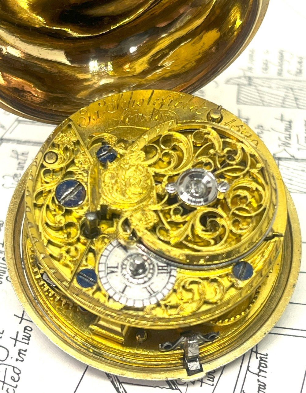 James Schofield 18th Century Silver Cased Verge Pocket Watch 1761 View VI
