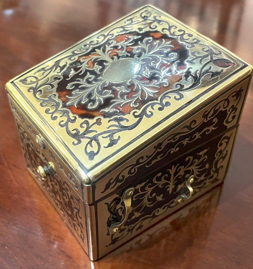 Stunning English Boulle Work Desk Top Stationery Set For Asprey Of London View VII