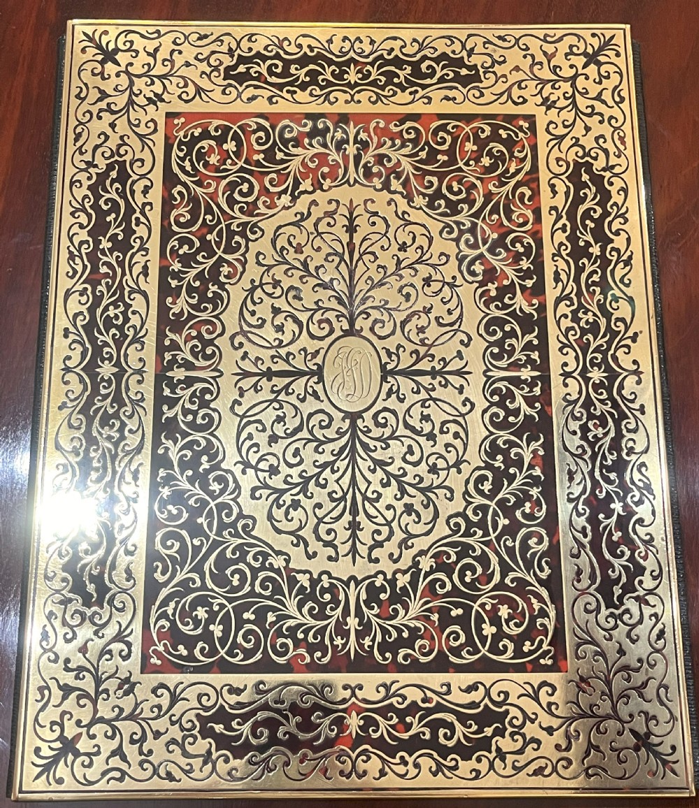 Stunning English Boulle Work Desk Top Stationery Set For Asprey Of London View X