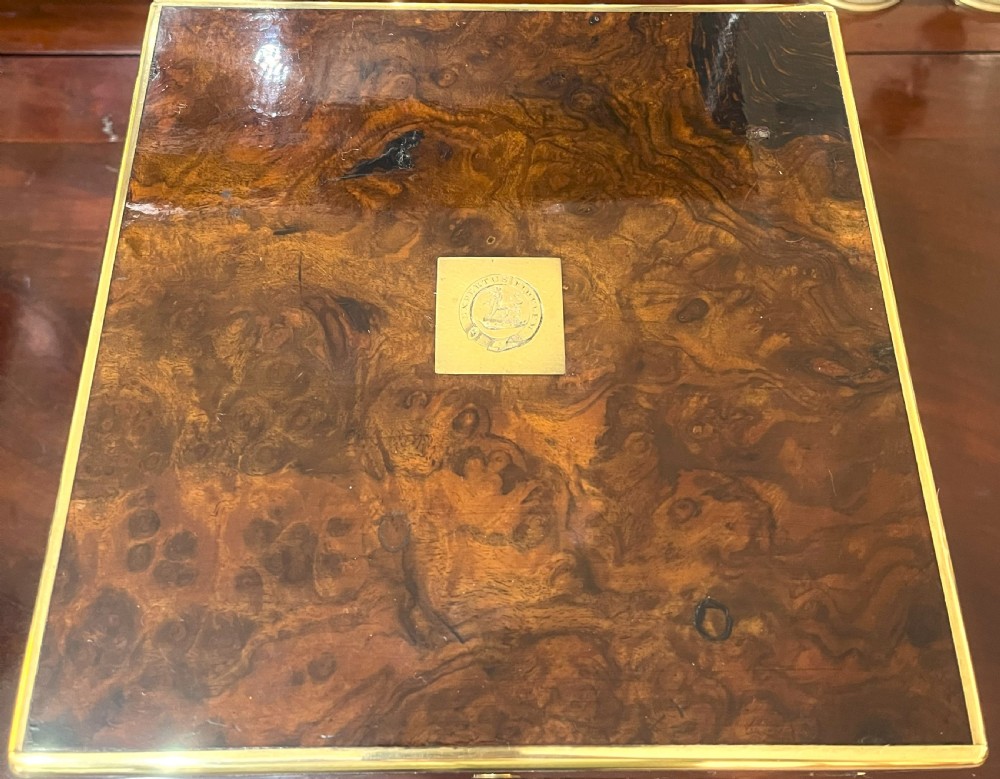 Fabulous Walnut Decanter Box With Four Crystal Decanters View IV
