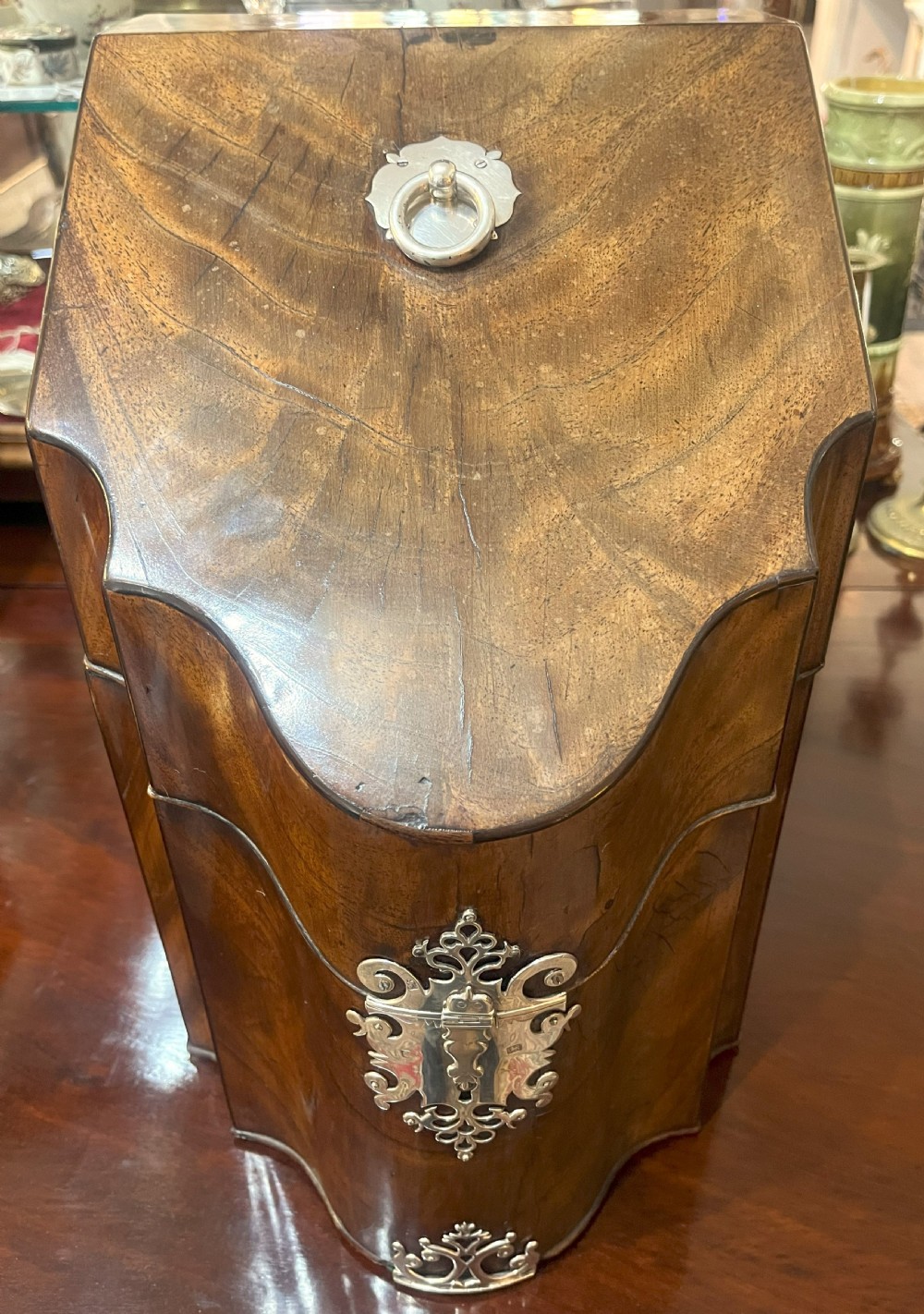 Georgian Knife Box With Silver Mounts